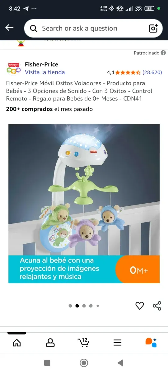 Móvil Cuna Fisher Price Ositos Voladores