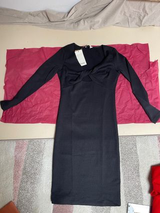 Abito nero Dixie con dettaglio incrociato