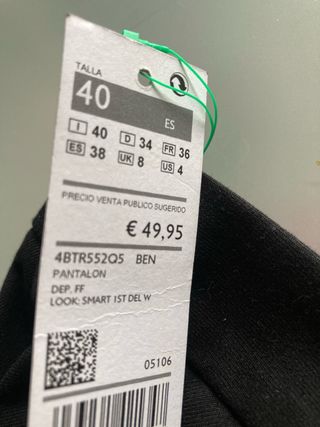Pantalón de traje Benetton negro