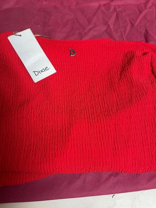 Abito Dixie rosso con dettaglio incrociato