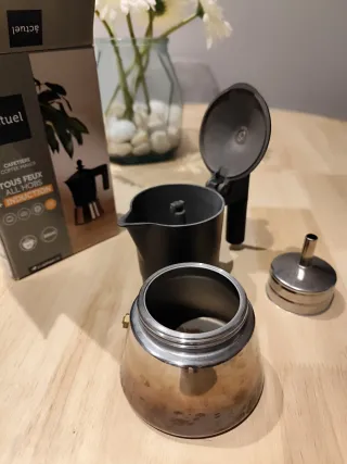 Cafetera italiana acero y aluminio