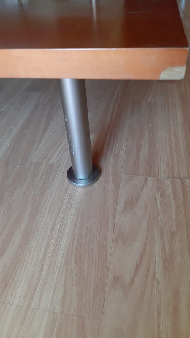 Mesa de centro vidro e madeira cerejeira