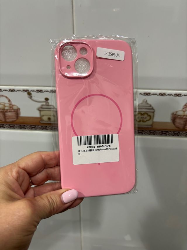 Funda iPhone 15 Plus Silicona Líquida Rosa