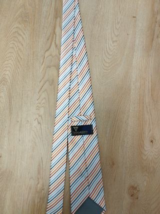 Corbata Ledo Alberti Rayas Multicolor Blanca