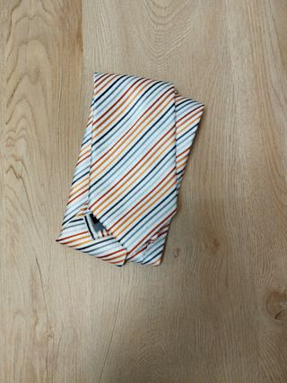 Corbata Ledo Alberti Rayas Multicolor Blanca