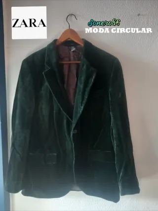 Blazer Terciopelo Verde Zara T.52