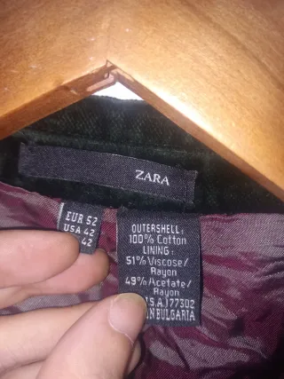 Blazer Terciopelo Verde Zara T.52