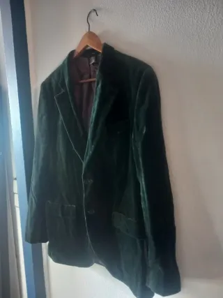 Blazer Terciopelo Verde Zara T.52