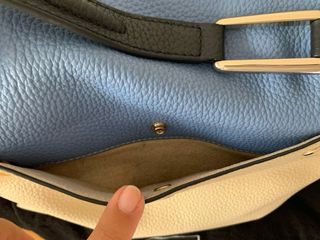 Bolso Piel Purificación García Beige/Azul