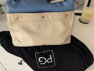 Bolso Piel Purificación García Beige/Azul