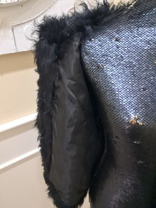 Abrigo negro pelo mujer 