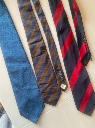 Pack 3 Corbatas Vintage Rayas Azul/Rojo