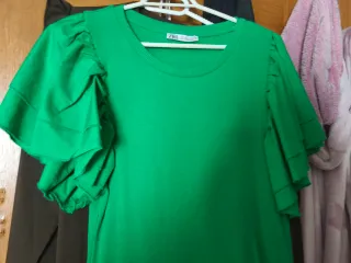 Vestido verde ZARA talla l