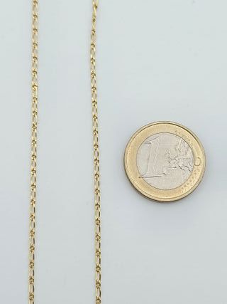 Cadena Oro 18K, Fígaro, Cartier 3x1, 3,54gr, 62cm