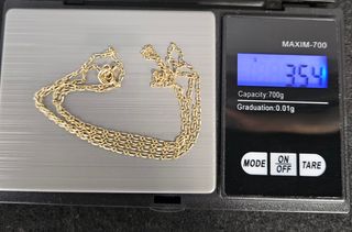Cadena Oro 18K, Fígaro, Cartier 3x1, 3,54gr, 62cm