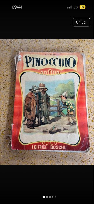 Libro Pinocchio Collodi 1953 Editrice Boschi