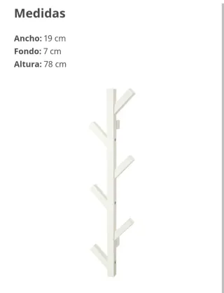 Perchero TJUSIG IKEA Blanco Madera