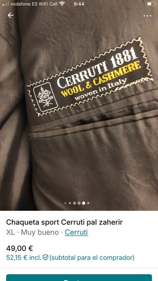 Chaqueta sport Cerruti XL