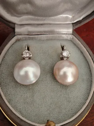 Orecchini perle e diamanti