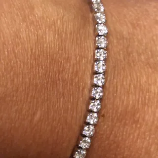 Pulsera tenis-riviere con moissanitas ajustable 