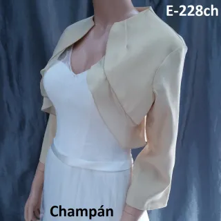 Bolero Chaqueta Beige Raso Satén Talla 38