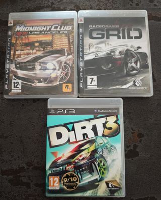 Lote 3 Juegos Conducción PS3: GRID, Dirt 3, Midnig