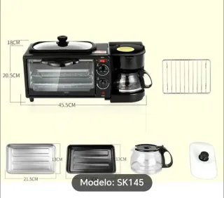 Estación3 en 1: Horno, Cafetera y Plancha NUEVO