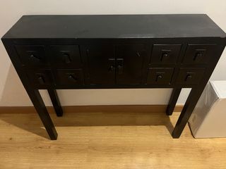 Mueble recibidor de madera negro