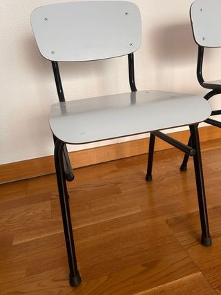 Sedie da scuola grigie metallizzate (6 unità)