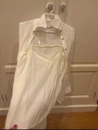 Camisa beige manga larga