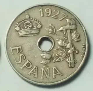Moneda 25 céntimos España 1927  150 unidades
