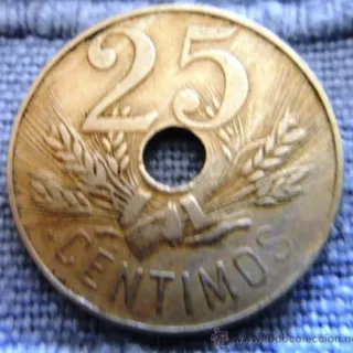 Moneda 25 céntimos España 1927  150 unidades