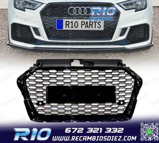 PARRILLA AUDI A3 16-20 LOOK RS3 NEGRO