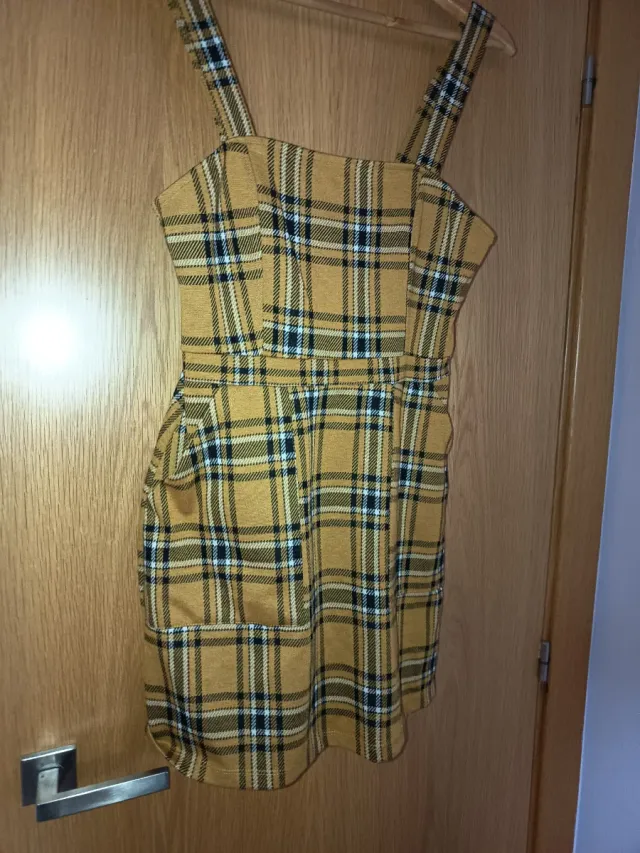 Vestido cuadros amarillo
