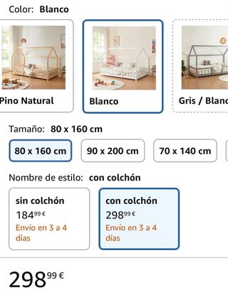Cama Montessori Infantil Blanca