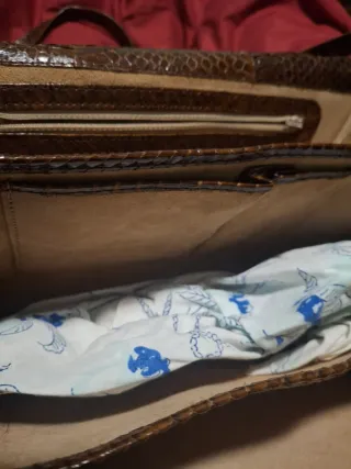 Borsa vintage pelle marrone pitone