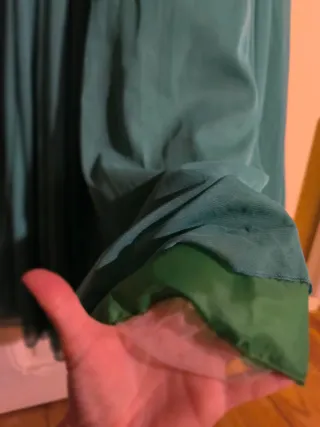 Vestido verde lentejuelas boda S