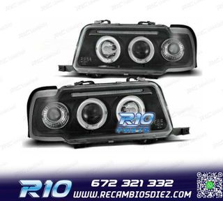 FAROS AUDI 80 91-94 OJOS ANGEL FONDO NEGRO
