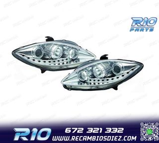 FAROS SEAT LEON ALTEA TOLEDO 04-09 FONDO CROMO LUZ DIURNA LE