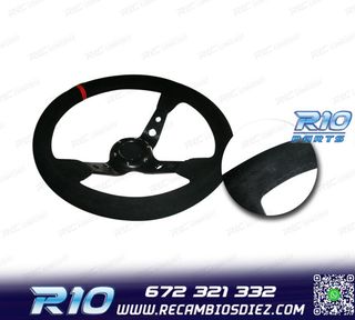 VOLANTE INVERTIDO PIEL VUELTA NEGRO BRAZOS NEGROS Y RIBETE R