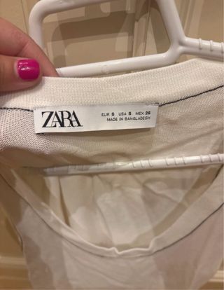 Camiseta sin mangas ZARA blanca