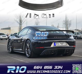 ALERON SPOILER PORSCHE CAYMAN 17-23 LOOK GT4 CARBONO