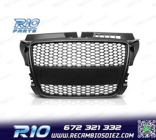 PARRILLA AUDI A3 8P 08-12 LOOK RS3 NEGRO