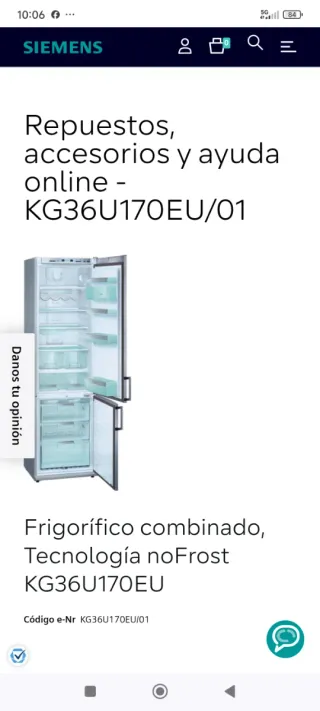 Nevera Siemens KG36U170EU