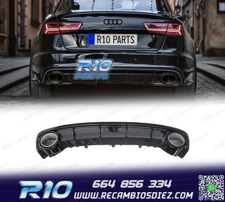 DIFUSOR AUDI A6 15-18 LOOK RS6 NEGRO BRILLO