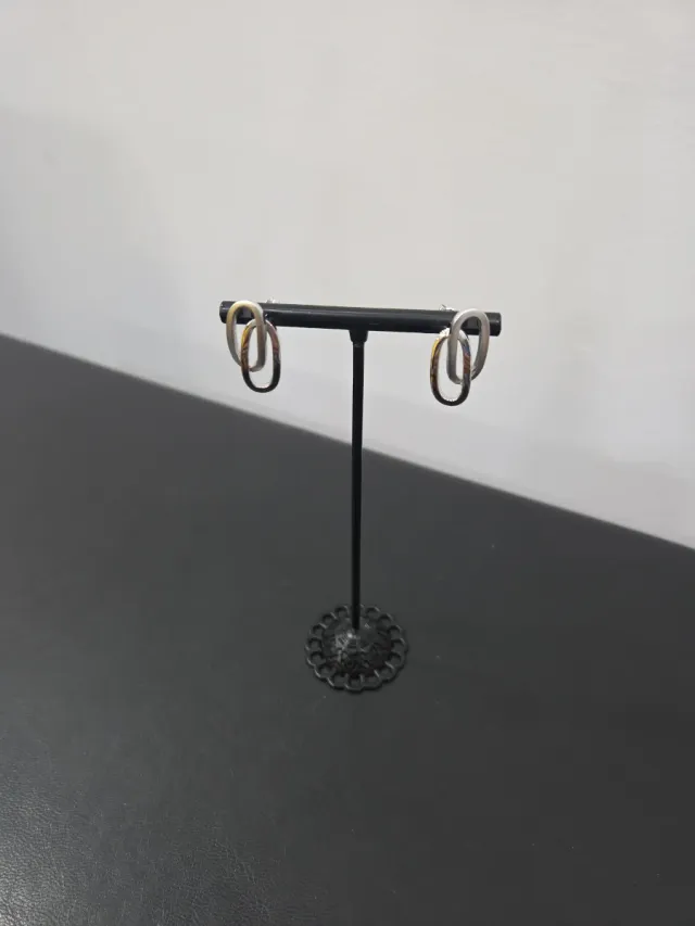 Pendientes Oro Blanco 18k Ovalados