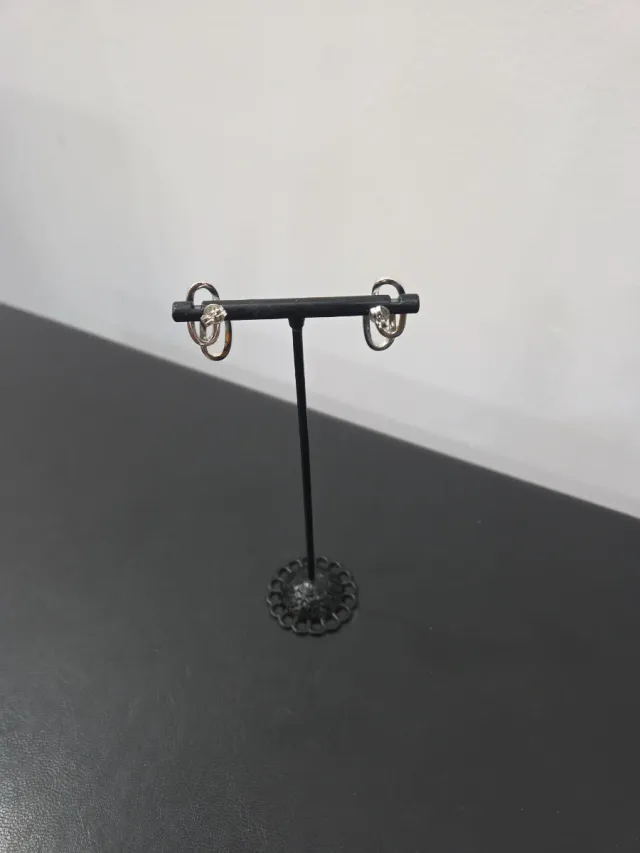 Pendientes Oro Blanco 18k Ovalados