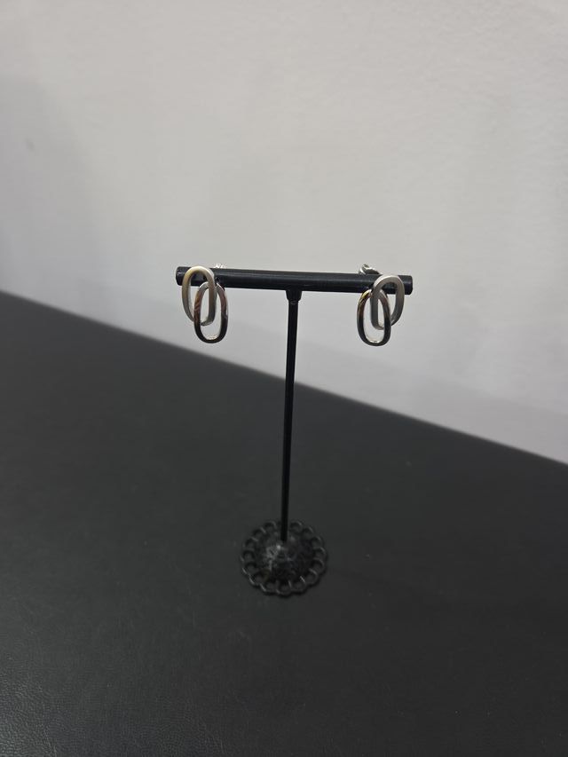 Pendientes Oro Blanco 18k Ovalados