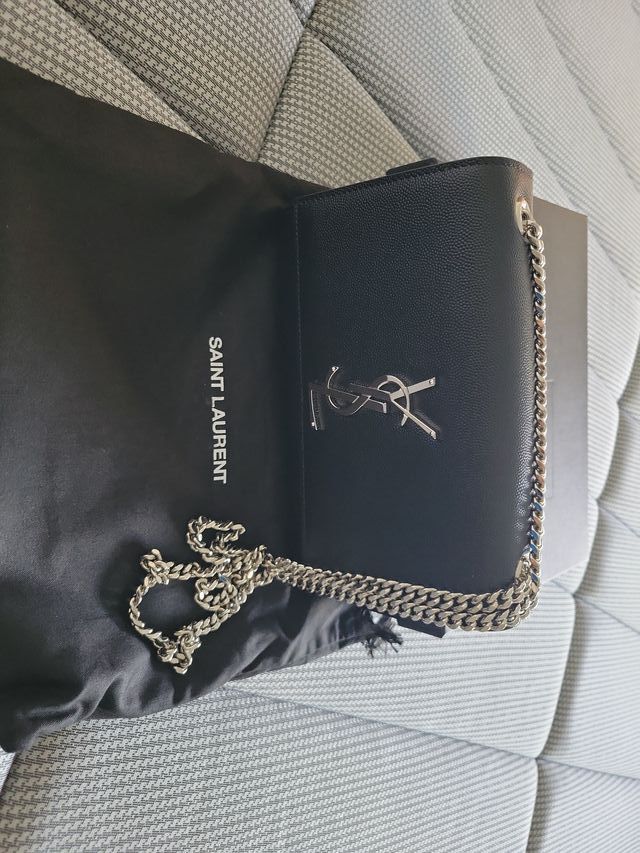 Bolso YSL Negro Cadena Plata