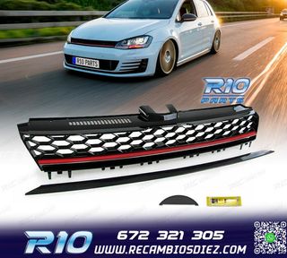 PARRILLA VOLKSWAGEN VW GOLF 7 VII 12-17 LOOK R NEGRO ROJO